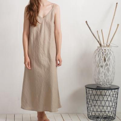 Linen nightdress, long ladies nightgown - YAMUNA