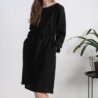Robe midi en lin à manches longues SINDHU