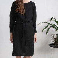 Robe midi en lin à manches longues SINDHU