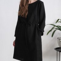 Robe midi en lin à manches longues SINDHU
