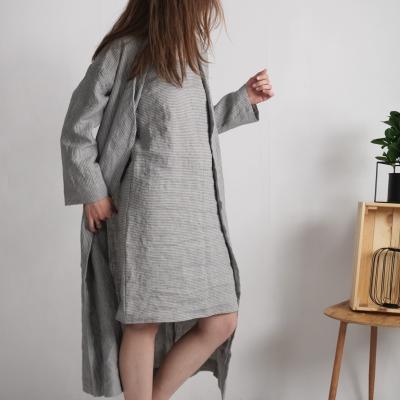 Ensemble de nuit en lin TAPI et PECOS, peignoir et nuisette