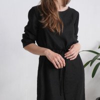 Robe midi en lin à manches longues SINDHU