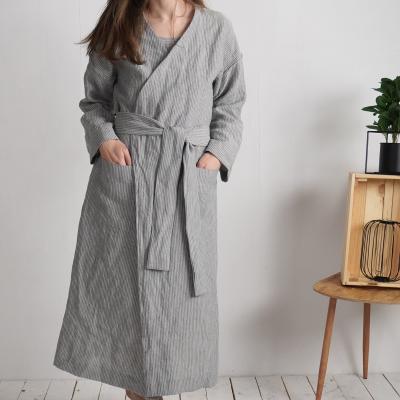 Ensemble de nuit en lin TAPI et PECOS, peignoir et nuisette