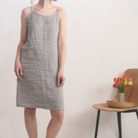 Ensemble de nuit en lin TAPI et PECOS, peignoir et nuisette