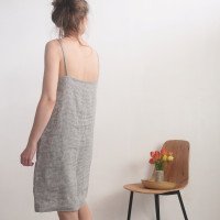 Ensemble de nuit en lin TAPI et PECOS, peignoir et nuisette
