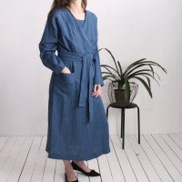 Peignoir long unisexe en lin TAPI