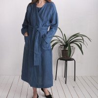 Peignoir long unisexe en lin TAPI