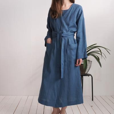 Peignoir long unisexe en lin TAPI