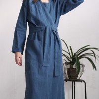 Peignoir long unisexe en lin TAPI