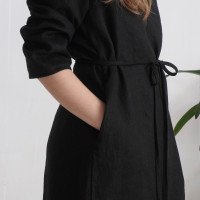 Robe midi en lin à manches longues SINDHU