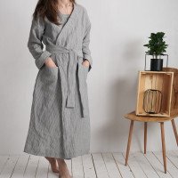 Peignoir long unisexe en lin TAPI