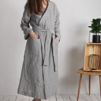 Peignoir long unisexe en lin TAPI