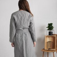 Peignoir long unisexe en lin TAPI