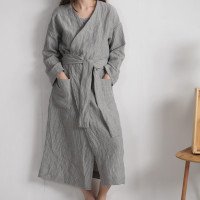 Peignoir long unisexe en lin TAPI