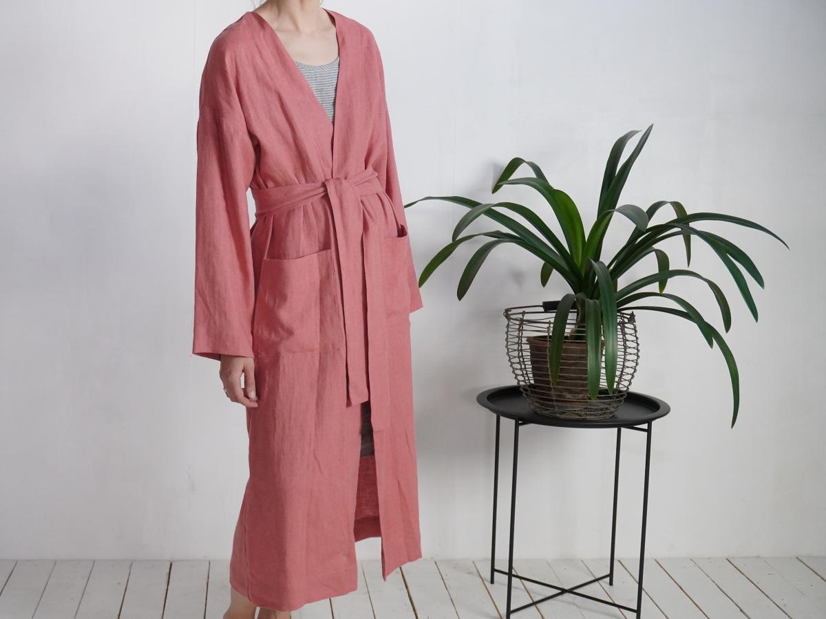 Peignoir long unisexe en lin TAPI
