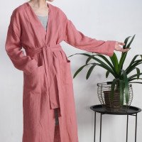 Peignoir long unisexe en lin TAPI