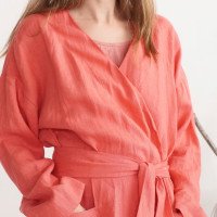 Peignoir long unisexe en lin TAPI