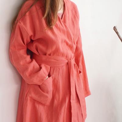Peignoir long unisexe en lin TAPI