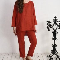 Ensemble en lin INDIGIRKA et VOLGA, tunique et pantalon