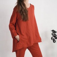 Ensemble en lin INDIGIRKA et VOLGA, tunique et pantalon