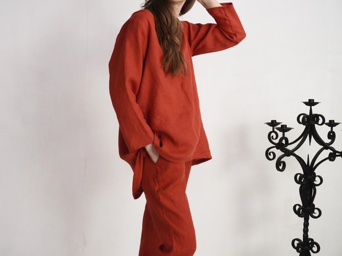 Ensemble en lin INDIGIRKA et VOLGA, tunique et pantalon