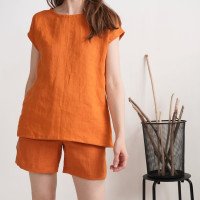 Ensemble de plage en lin NENE et RHINE, blouse et short