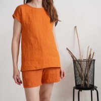 Ensemble de plage en lin NENE et RHINE, blouse et short