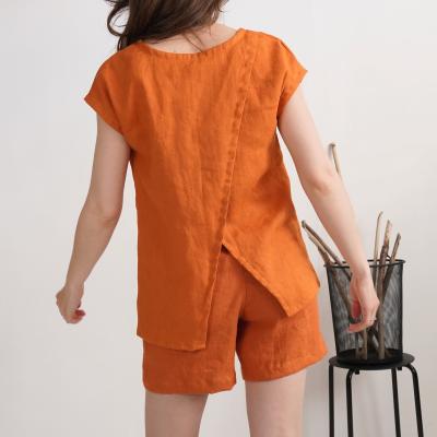 Ensemble de plage en lin NENE et RHINE, blouse et short