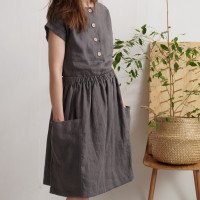 Ensemble en lin KAMA et SALWEN, blouse et jupe midi