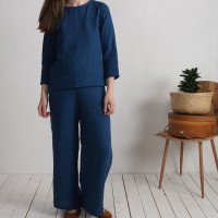 Ensemble en lin HAIHE et MAHI, blouse et pantalon large
