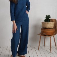 Ensemble en lin HAIHE et MAHI, blouse et pantalon large