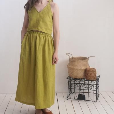 Ensemble en lin AMUR et MISSISSIPPI, caraco court et jupe longue