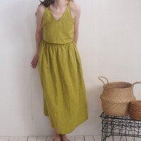 Ensemble en lin AMUR et MISSISSIPPI, caraco court et jupe longue