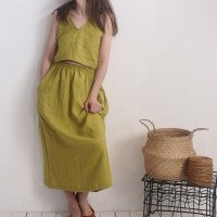 Ensemble en lin AMUR et MISSISSIPPI, caraco court et jupe longue