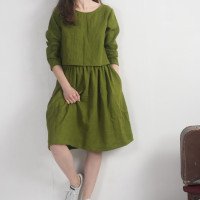 Ensemble en lin GODAVARI et MAGDALENA, blouse courte et jupe