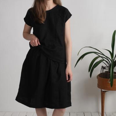 Ensemble en lin ELBE et MAGDALENA, blouse et jupe midi