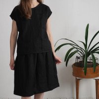 Ensemble en lin ELBE et MAGDALENA, blouse et jupe midi
