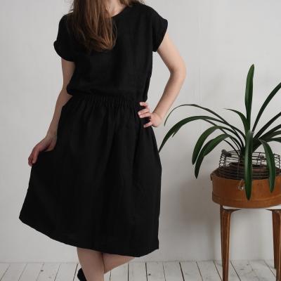 Ensemble en lin ELBE et MAGDALENA, blouse et jupe midi