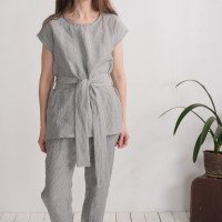 Ensemble en lin SHEBELLE et VOLGA, blouse et pantalon