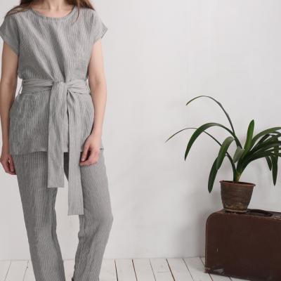 Ensemble en lin SHEBELLE et VOLGA, blouse et pantalon