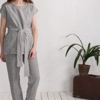 Ensemble en lin SHEBELLE et VOLGA, blouse et pantalon