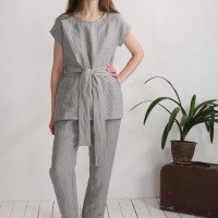 Ensemble en lin SHEBELLE et VOLGA, blouse et pantalon
