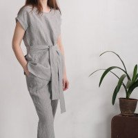 Ensemble en lin SHEBELLE et VOLGA, blouse et pantalon