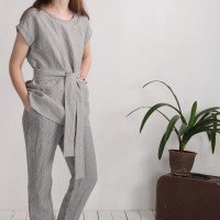 Ensemble en lin SHEBELLE et VOLGA, blouse et pantalon