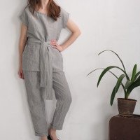 Ensemble en lin SHEBELLE et VOLGA, blouse et pantalon