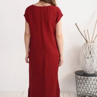Robe longue en lin à col V VISTULA