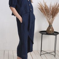Ensemble en lin JURUA et BARCOO, veste et pantalon corsaire