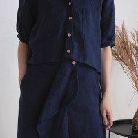 Ensemble en lin JURUA et BARCOO, veste et pantalon corsaire