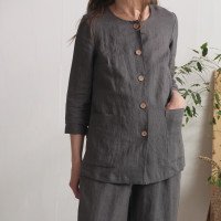 Ensemble en lin VOLTA et COOPER, veste et pantalon large