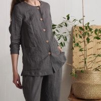 Ensemble en lin VOLTA et COOPER, veste et pantalon large